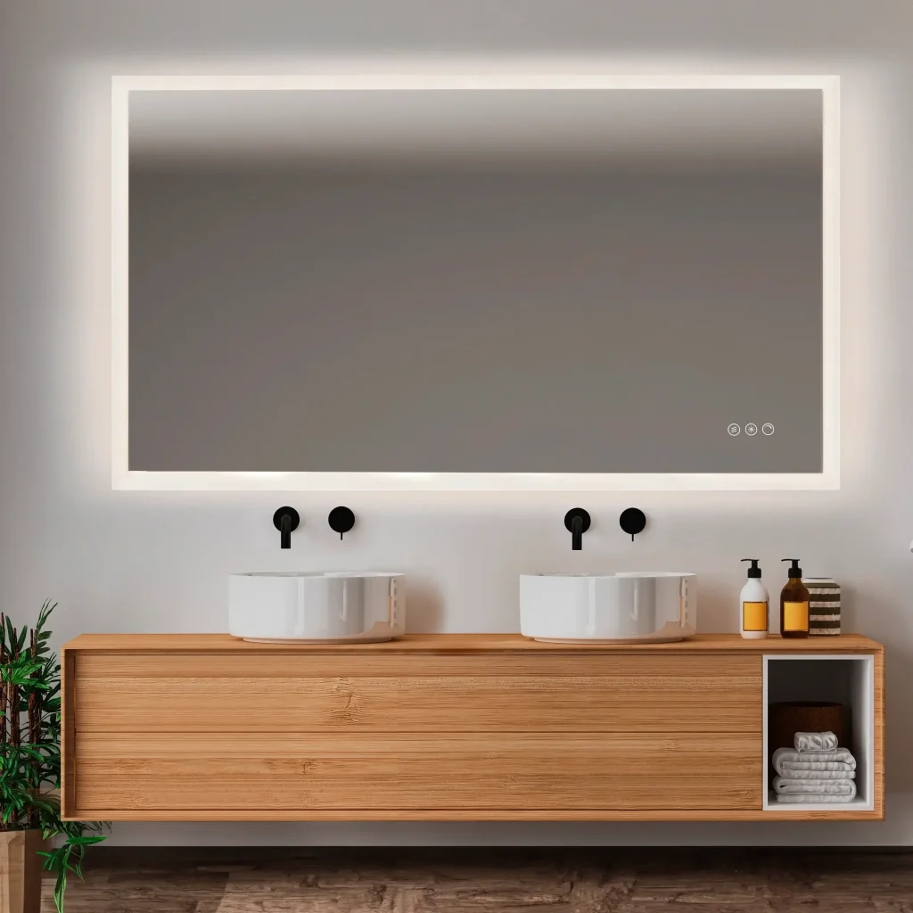Freja spejl med antidug og farvetemperatur fra 3000-6000K 140x80